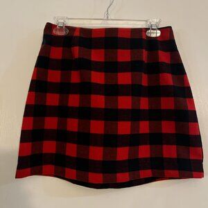 Old Navy Red Black Buffalo Plaid Mini Skirt Size 2